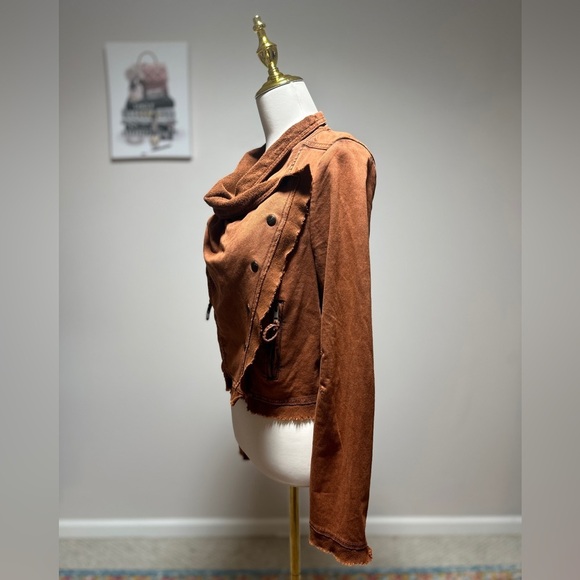 Free People Boho Drape Raw Hem Jacket S - Picture 6 of 11
